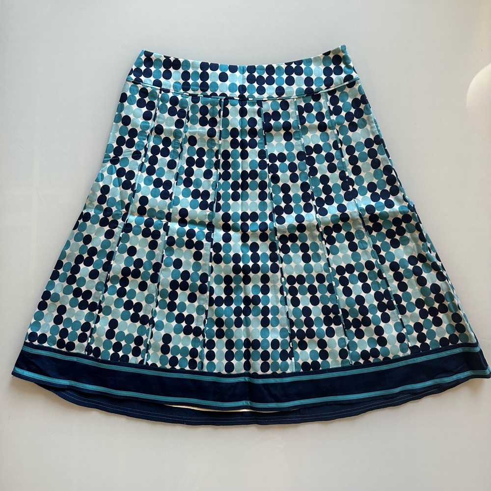 Ann Taylor Navy and Light Blue A-Line Skirt